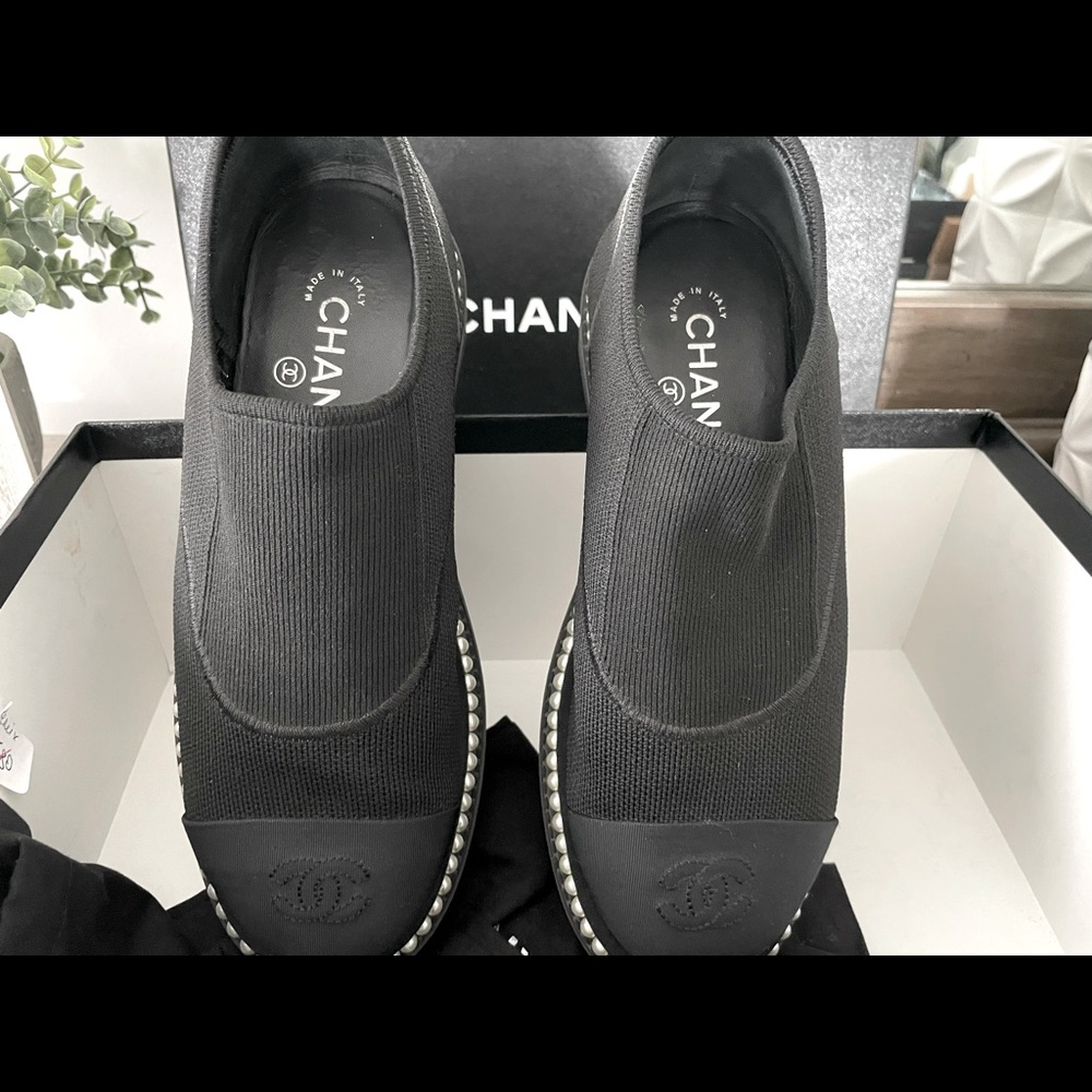 Chanel Black Pearl Shoes